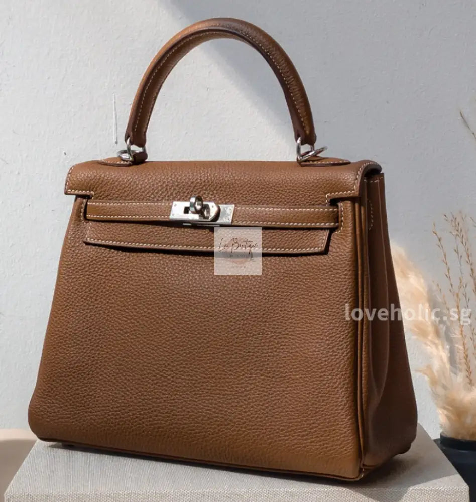 Torebka Hermes Kelly 25 Gold Togo/Palladium Hardware