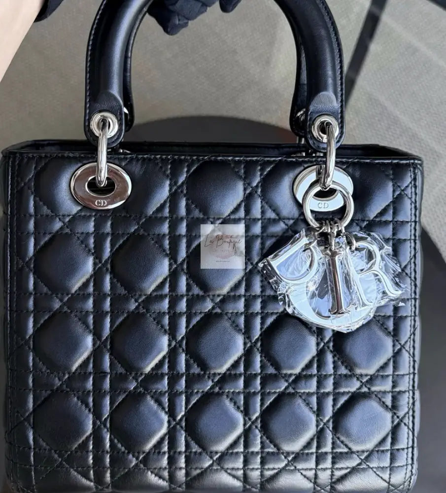 Torebka Lady Dior medium black/silver
