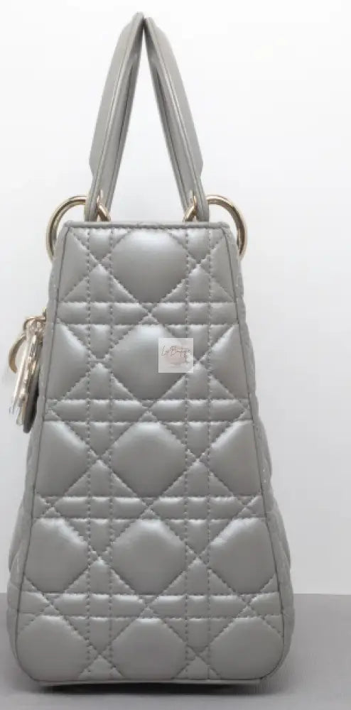 Torebka Lady Dior medium opal grey/light gold NOWA