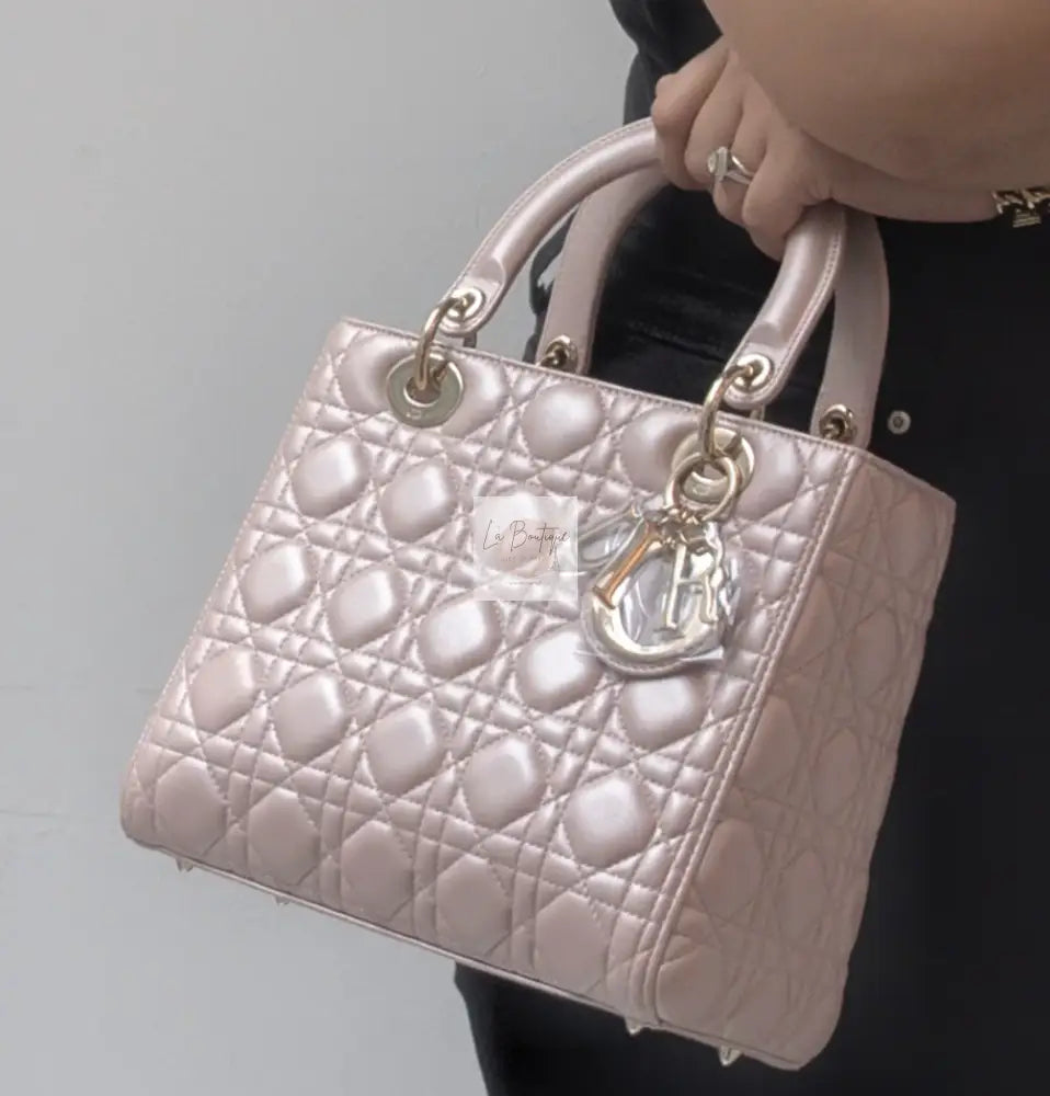 Torebka Lady Dior medium pearl pink NOWA