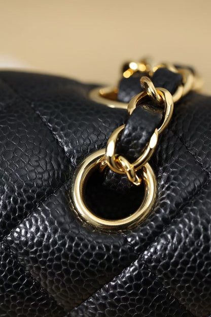 Torebka Chanel medium classic caviar black/gold new