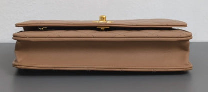 Torebka Chanel WOC z rączką 3B Dark Beige Lambskin/Gold