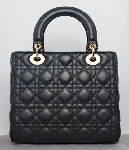 Torebka Lady Dior medium black lambskin/gold NOWA