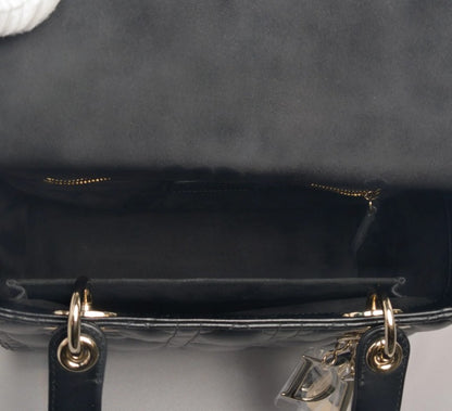 Torebka Lady Dior medium black lambskin/gold NOWA