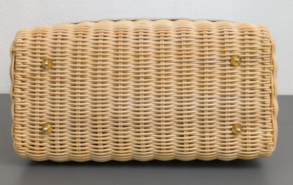 Torebka koszyk Lady Dior medium Beige Oblique Natural Wicker/Brushed Gold
