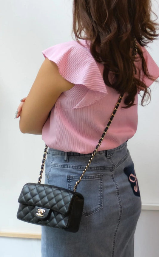 Torebka Chanel Mini Rectangular 17B Black Caviar/Light Gold 2018