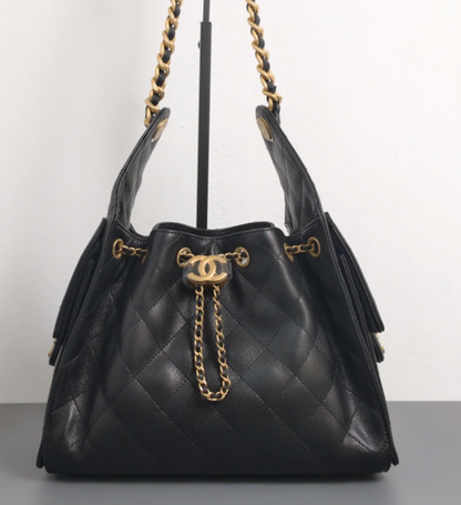 Torebka Chanel 25 large black caviar/gold new