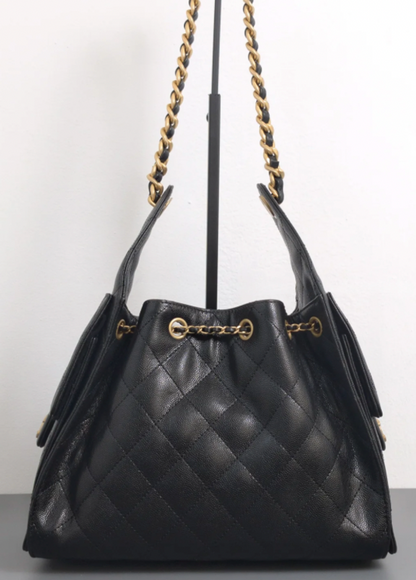 Torebka Chanel 25 large black caviar/gold new