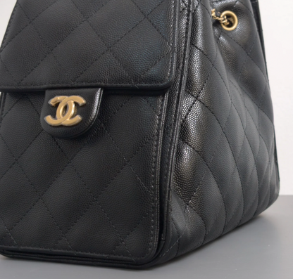 Torebka Chanel 25 large black caviar/gold new
