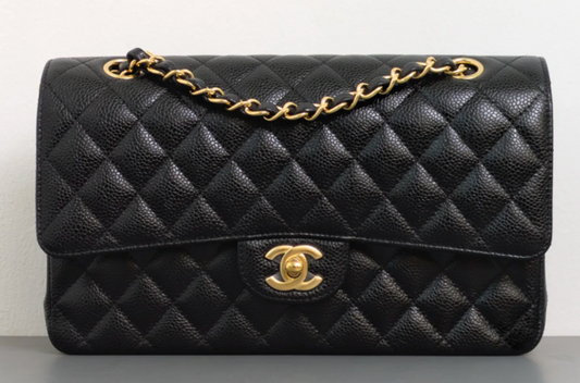 Chanel medium classic black caviar/gold hdw NEW 2022