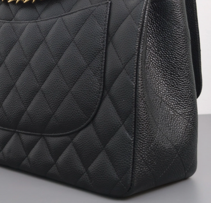 Torebka Chanel Jumbo caviar black/gold - like NEW