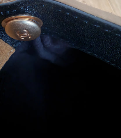 Torebka Chanel sezonal z klapką beige/black/gold New