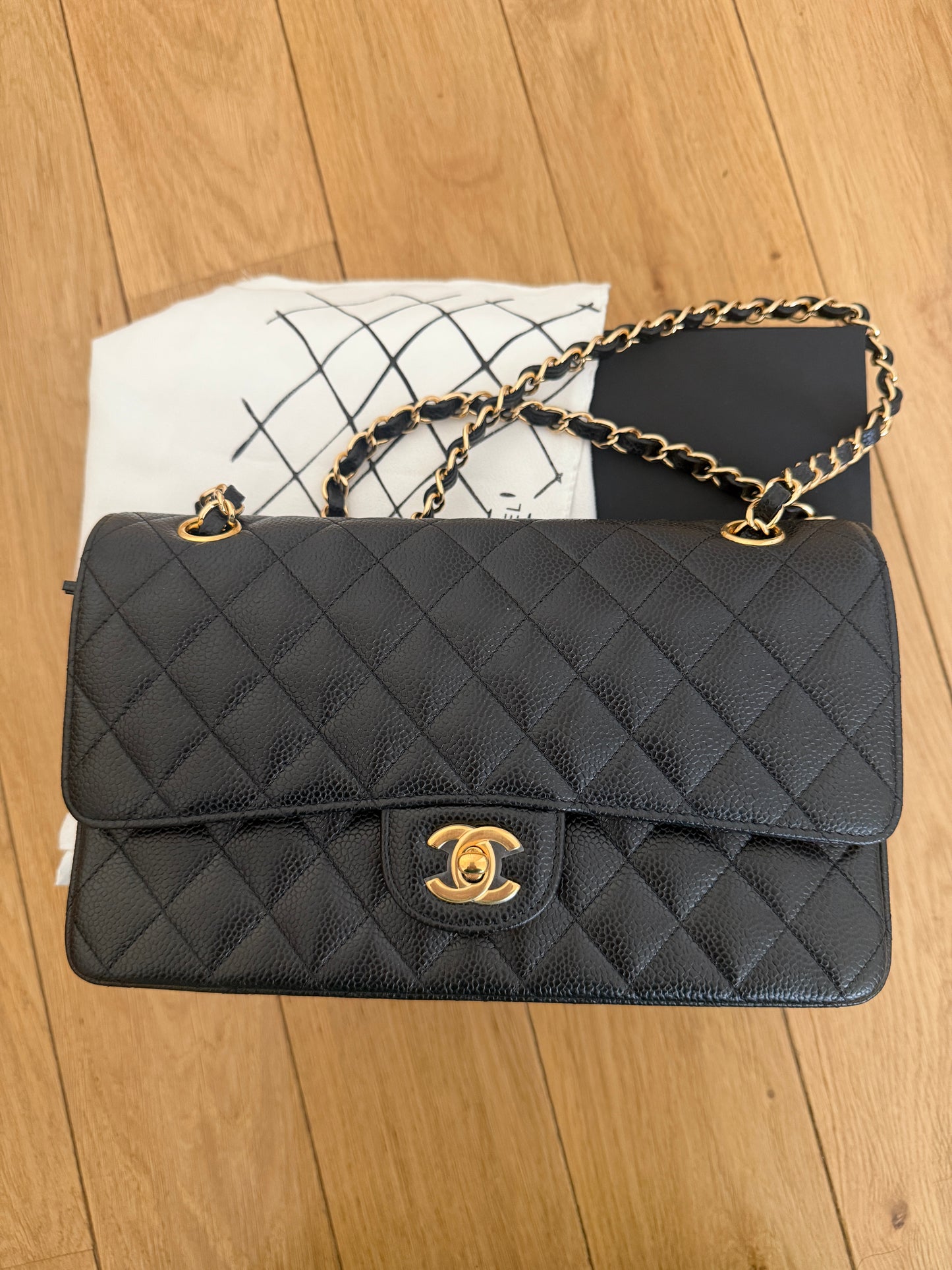 Torebka Chanel medium black caviar/gold 2023 NEW