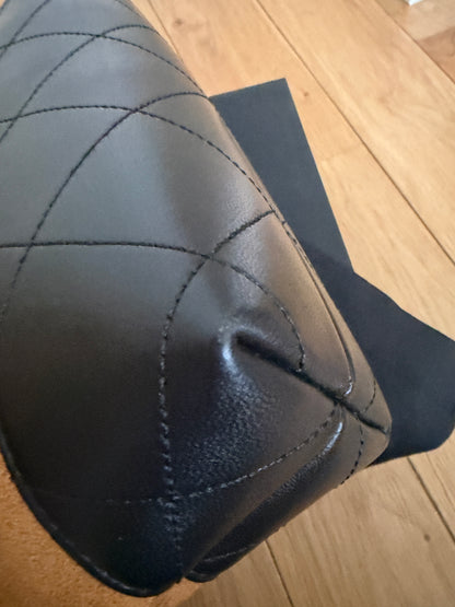 Torebka Chanel sezonal z klapką beige/black/gold New