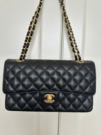 Chanel medium classic black caviar/gold hdw NEW 2022