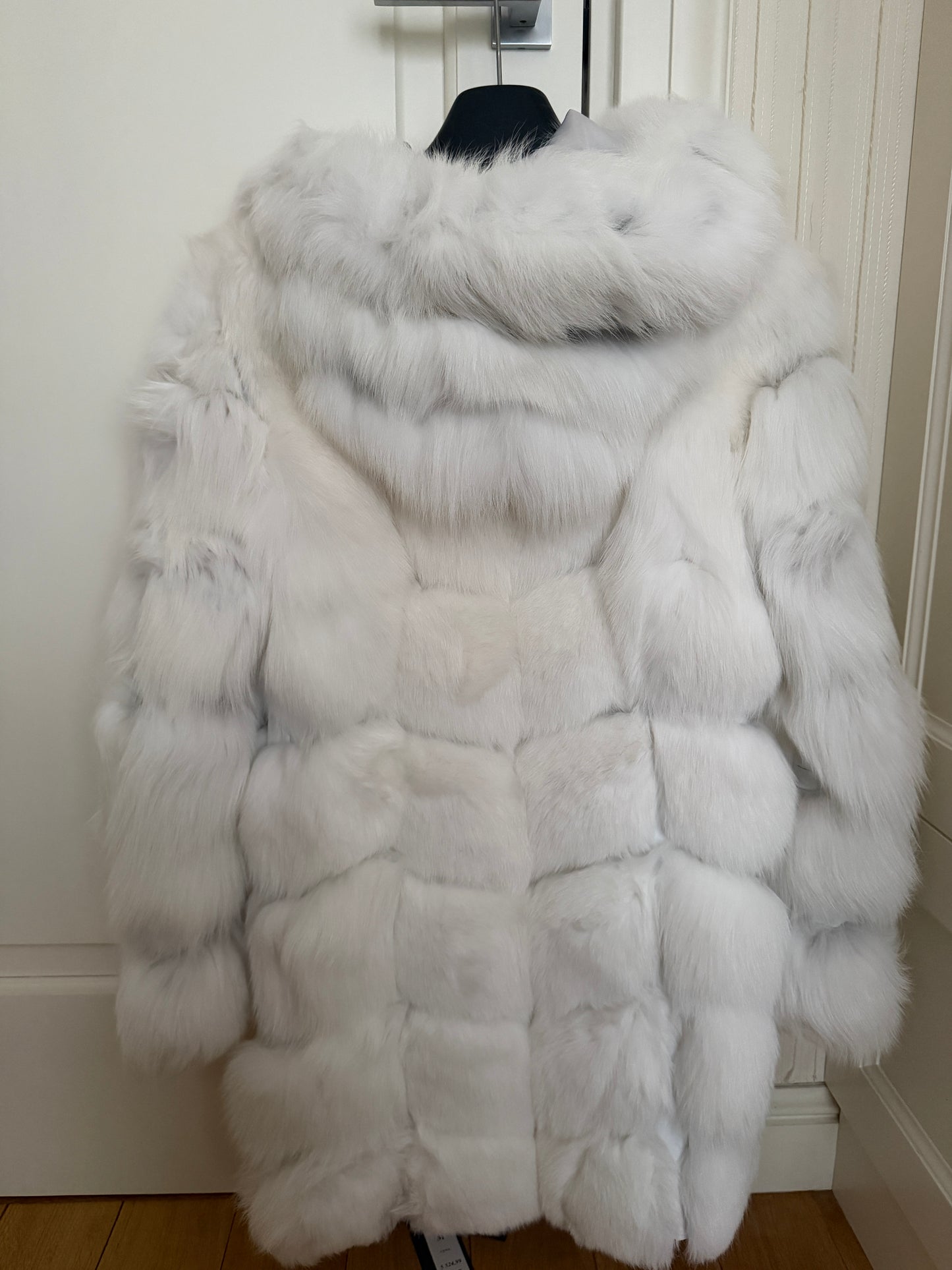 Luksusowe Futro z Lisa Białego 2w1 z Kapturem M/38