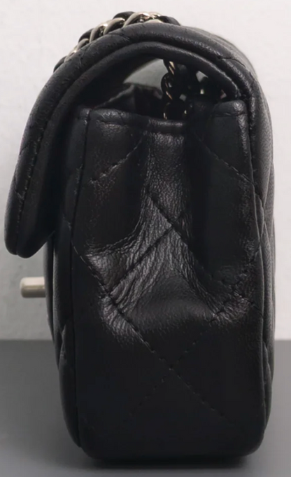Torebka Chanel Mini Rectangle black lambskin/silver PERFECT