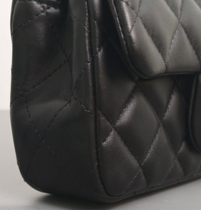 Torebka Chanel Mini Rectangle black lambskin/silver PERFECT