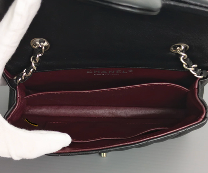 Torebka Chanel Mini Rectangle black lambskin/silver PERFECT