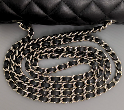 Torebka Chanel Mini Square black lamb/silver PERFECT