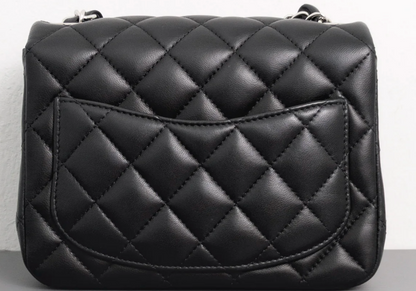Torebka Chanel Mini Square black lamb/silver PERFECT