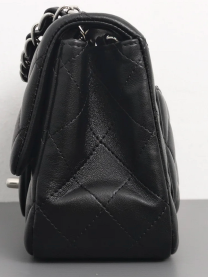 Torebka Chanel Mini Square black lamb/silver PERFECT