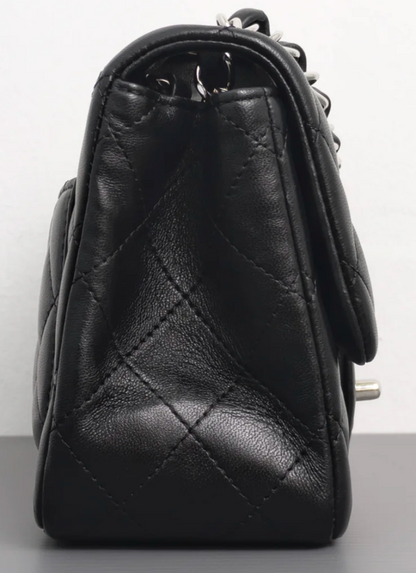 Torebka Chanel Mini Square black lamb/silver PERFECT