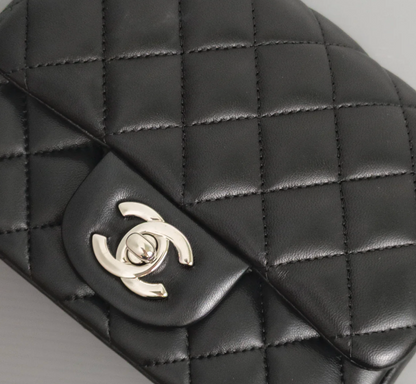 Torebka Chanel Mini Square black lamb/silver PERFECT