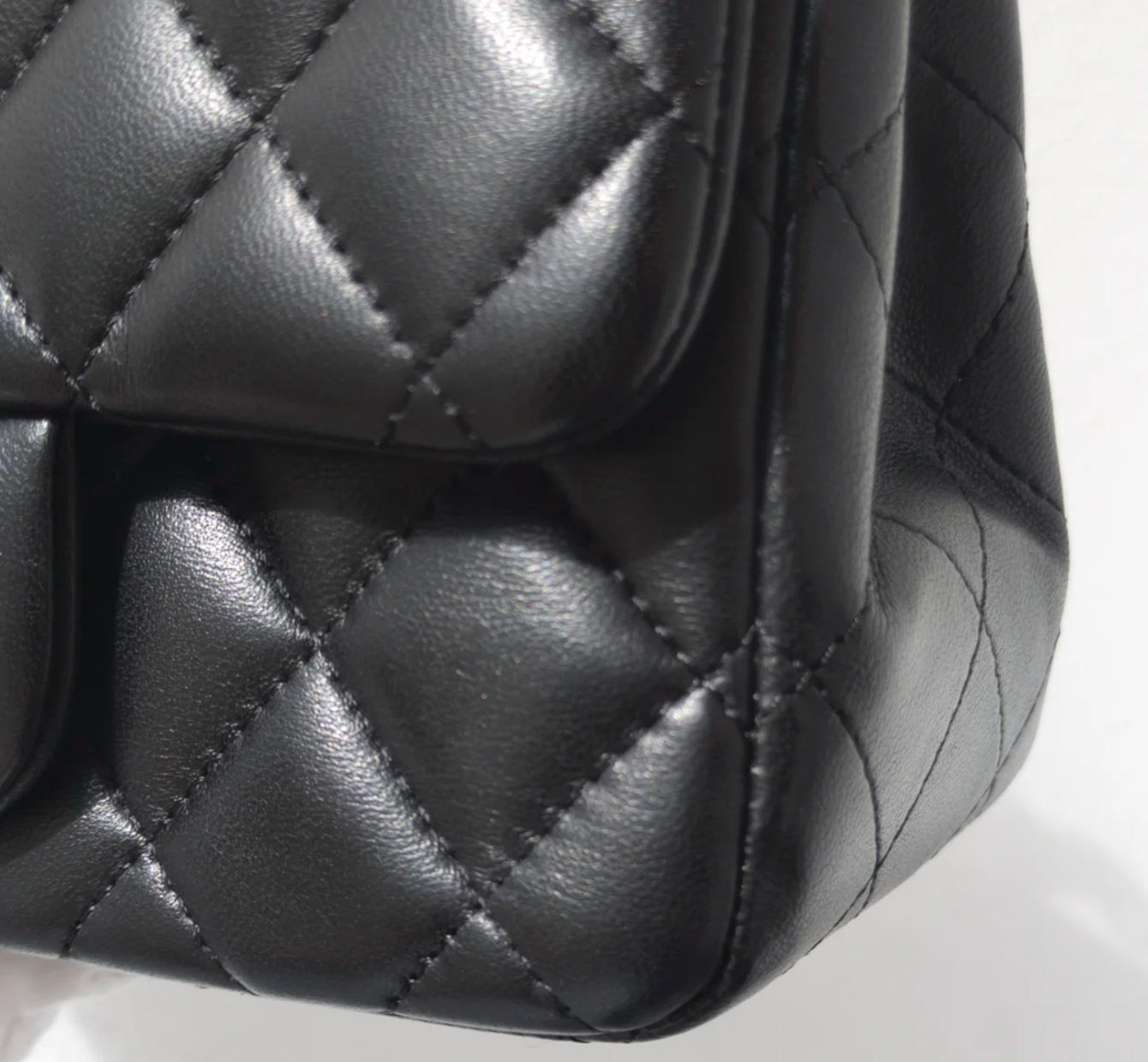 Torebka Chanel Mini Square black lamb/silver PERFECT