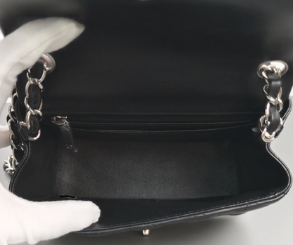 Torebka Chanel Mini Square black lamb/silver PERFECT