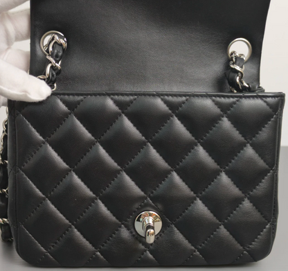 Torebka Chanel Mini Square black lamb/silver PERFECT