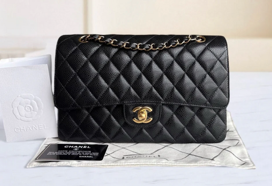 Torebka Chanel medium black caviar/gold NOWA 2021r. full set