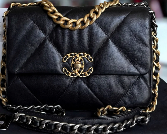 Torebka Chanel 19 small black/gold z rachunkiem