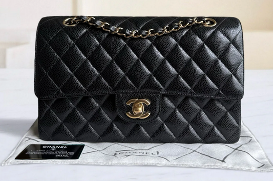 Torebka Chanel classic flap medium black caviar/gold hdw 2018r. NOWA
