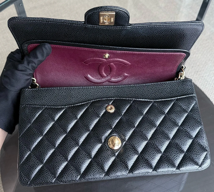 Torebka Chanel classic flap medium black caviar/gold hdw 2018r. NOWA
