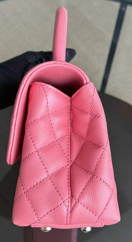Torebka Chanel Coco Handle small pink/gold caviar NEW FULL SET