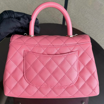 Torebka Chanel Coco Handle small pink/gold caviar NEW FULL SET