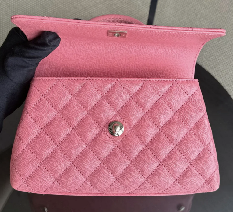 Torebka Chanel Coco Handle small pink/gold caviar NEW FULL SET