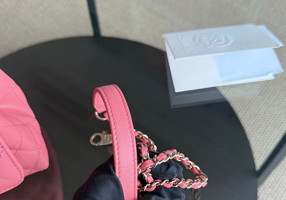 Torebka Chanel Coco Handle small pink/gold caviar NEW FULL SET