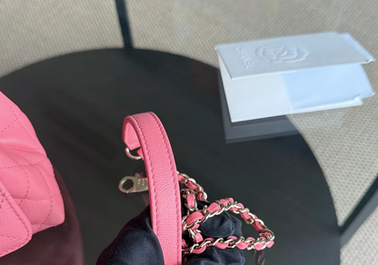 Torebka Chanel Coco Handle small pink/gold caviar NEW FULL SET