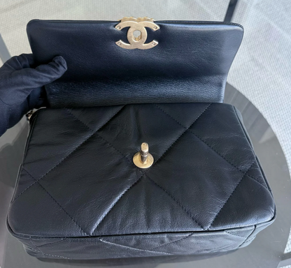 Torebka Chanel 19 small goatskin black multicolored 2020 FULL SET