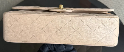 Torebka Chanel medium caviar beige/gold 2012 FULL SET