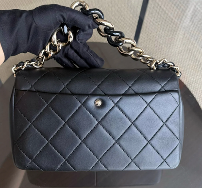 Torebka Chanel Resin Chain Seasonal Flap black lambskin/gold medium like NEW 2020