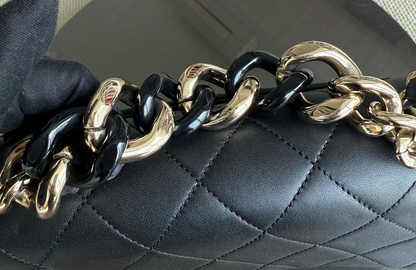 Torebka Chanel Resin Chain Seasonal Flap black lambskin/gold medium like NEW 2020