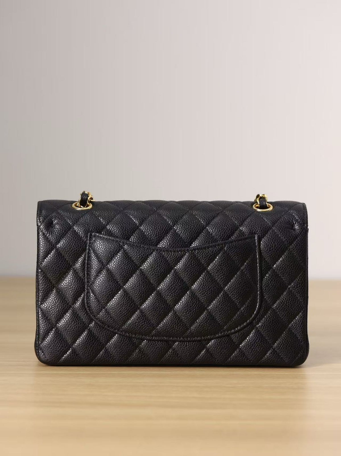 Torebka Chanel medium classic caviar black/gold new