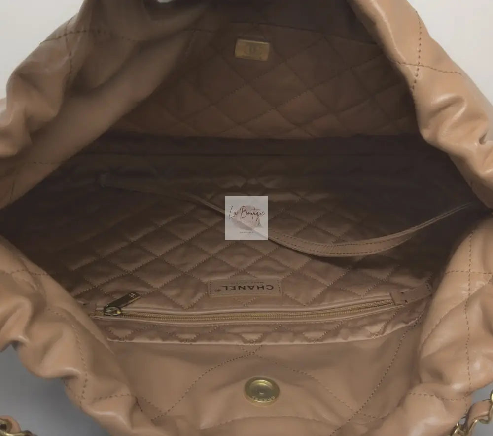 Torebka Chanel 22 medium caramel/gold nowa