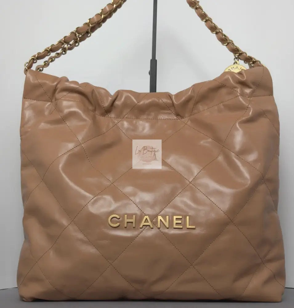 Torebka Chanel 22 medium caramel/gold nowa