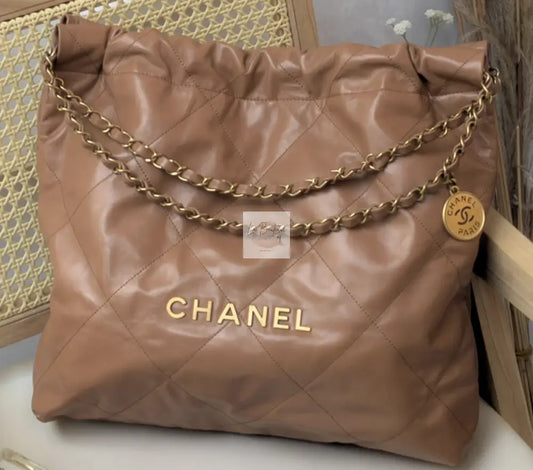 Torebka Chanel 22 medium caramel/gold nowa
