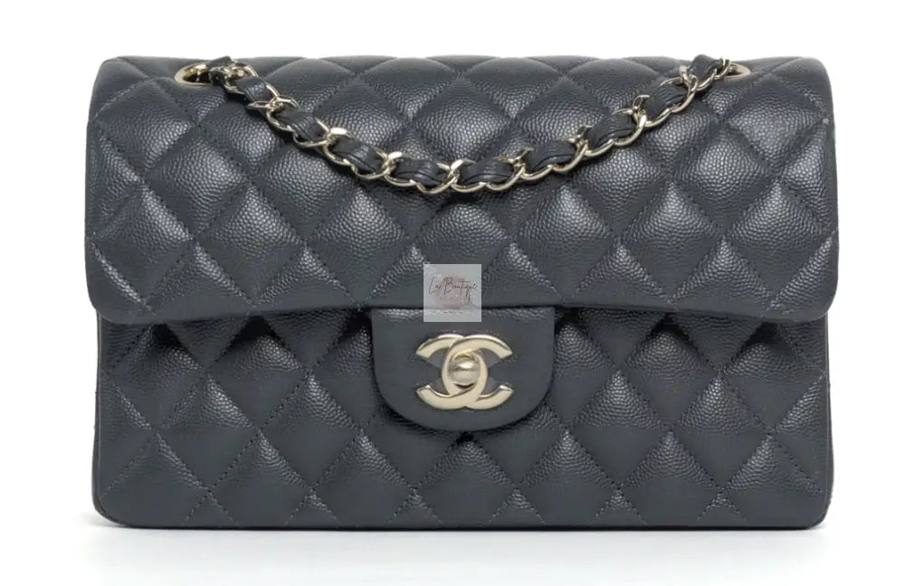 Torebka Chanel classic double flap small dark grey NOWA