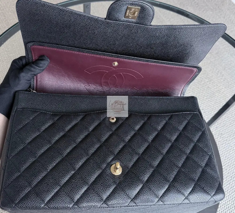 Torebka Chanel classic duoble flap maxi czarna/gold hdw